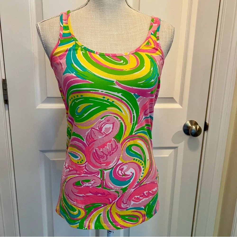NEW LILLY PULITZER TABBIE TANK IN MULTI ALL-NIGHTER - Picture 3 of 12